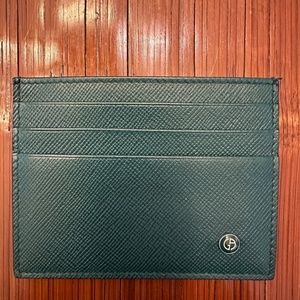 GIORGIO ARMANI Embossed Leather Card Holder
